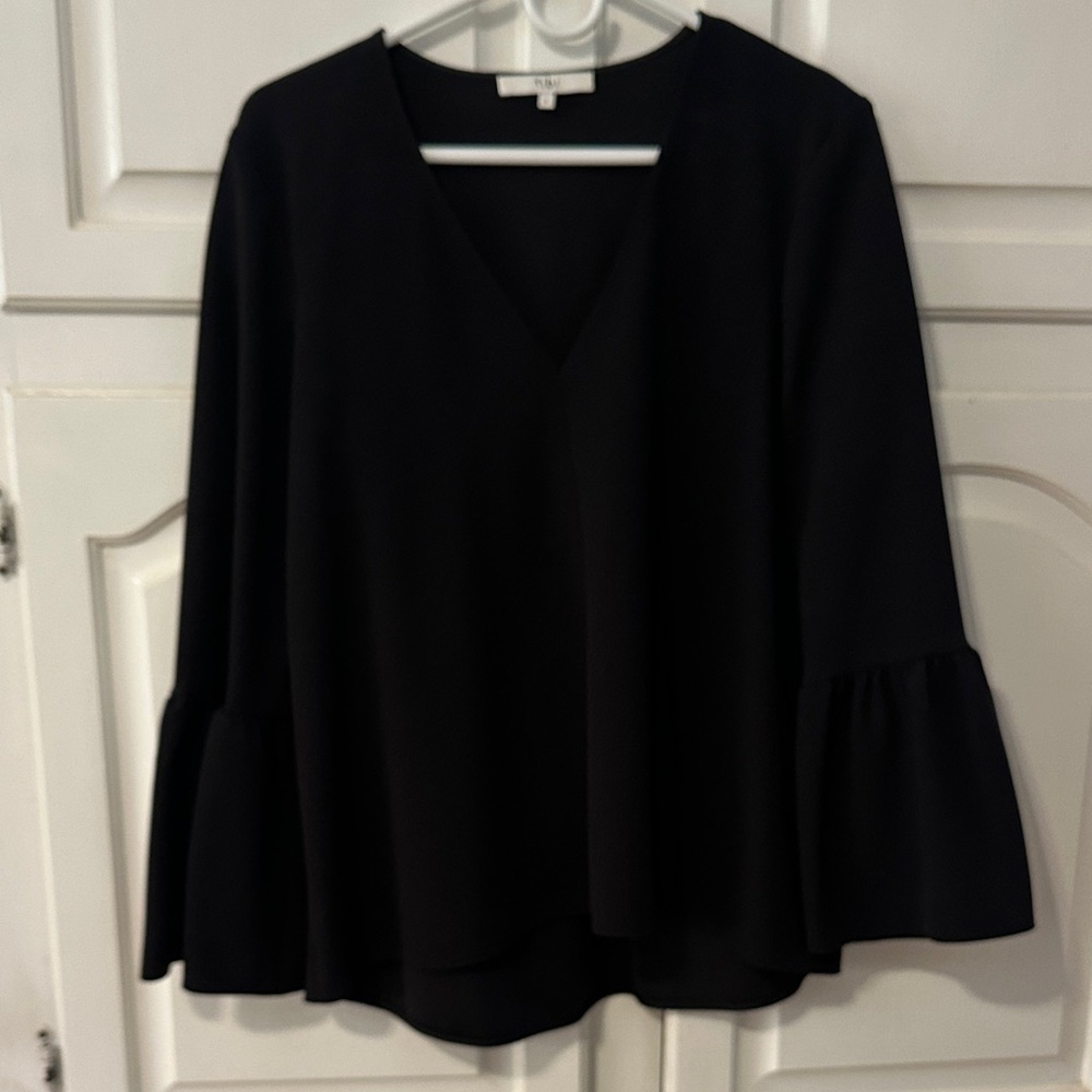 Tibi Black V-Neck Blouse